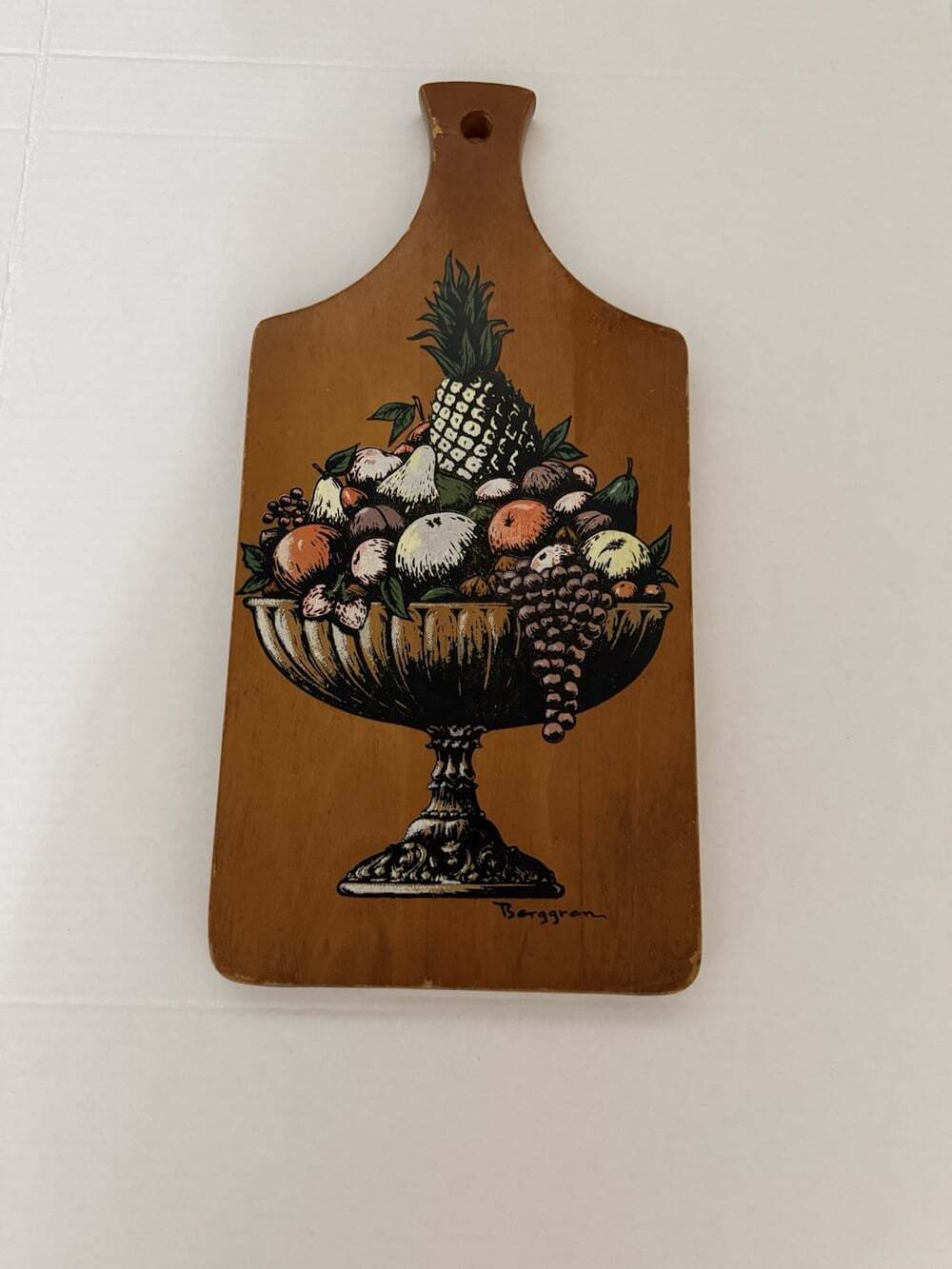 Vintage Berggren Wood Cutting Board Pineapple Scandinavian cottagecore